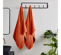 Catherine Lansfield Paire de draps de Bain en Coton à séchage Rapide Orange