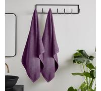 Catherine Lansfield Paire de draps de Bain en Coton à séchage Rapide Prune 90 x 140 cm