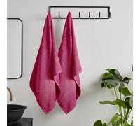 Catherine Lansfield Paire de draps de Bain en Coton à séchage Rapide Rose Vif 90 x 140 cm