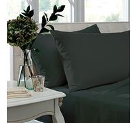 Catherine Lansfield Paire de taies d'oreiller infroissables en Percale Noir