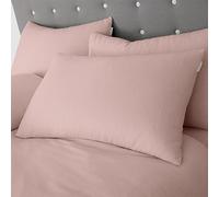 Catherine Lansfield Paire de taies d'oreiller Standard en Coton brossé Rose
