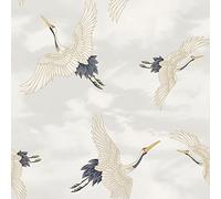 Catherine Lansfield Papier peint blanc grues