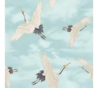 Catherine Lansfield Papier peint Cranes Bleu canard