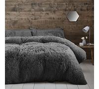 Catherine Lansfield Cuddly, Polyester, Charbon, Parure de lit - 2 Personnes