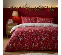 Catherine Lansfield Parure de lit de Noël enchantée Twilight King Rouge