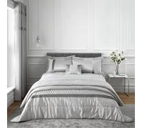Catherine Lansfield Parure de lit Double avec Housse de Couette et taies d'oreiller Gris argenté