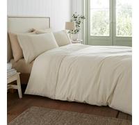 Catherine Lansfield Parure de lit Double avec Housse de Couette et taies d'oreiller Motif Broderie Anglaise Crème