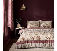 Catherine Lansfield Kashmir Paisley Floral Reversible Duvet Cover Set Naturel Single Unisex