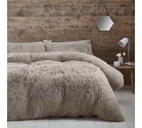 Catherine Lansfield Parure de lit Double en Peluche Naturel