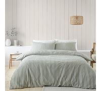 Catherine Lansfield Parure de lit Double réversible en Coton brossé avec taies d'oreiller Vert