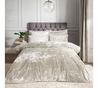 Catherine Lansfield Parure de lit en Velours froissé, Polyester, Naturel, Double