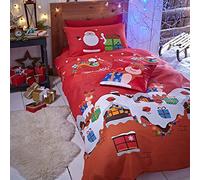 Catherine Lansfield Parure de lit Enfant Multicolore Facile d'entretien du Père Noël