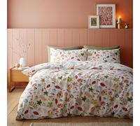 Catherine Lansfield Parure de lit réversible avec Housse de Couette et taies d'oreiller Motif citrouilles d'automne Orange King