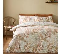 Catherine Lansfield Parure de lit réversible avec Housse de Couette et taies d'oreiller Motif Feuilles d'automne