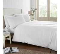 Catherine Lansfield Parure de lit Simple avec Housse de Couette et taie d'oreiller Motif Broderie Anglaise Blanc