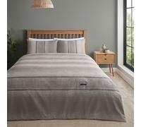 Catherine Lansfield Parure de lit Simple en Denim-Gris, Polyester et Coton