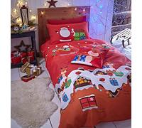 Catherine Lansfield Parure de lit Simple Facile d'entretien Motif Père Noël Multicolore