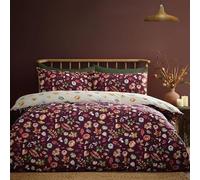 Catherine Lansfield Parure de lit Simple réversible avec Housse de Couette et taie d'oreiller Motif citrouilles d'automne Prune