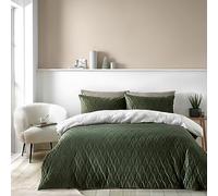 Catherine Lansfield Parure de lit Super King Size avec Housse de Couette et taies d'oreiller Motif Sapin de Noël Vert