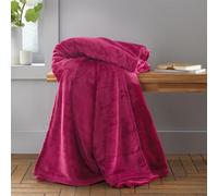 Catherine Lansfield Raschel Velvet Touch Couverture/Couvre-lit Rose Vif Taille XL 200 x 240 cm