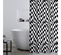 Catherine Lansfield Rideau de Douche Damier 180 x 180 cm Noir Blanc
