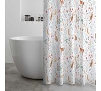 Catherine Lansfield Rideau de Douche Motif Animaux crépusculaires enchantés Blanc 180 x 180 cm