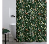 Catherine Lansfield Rideau de Douche Motif Animaux crépusculaires enchantés Vert forêt 180 x 180 cm