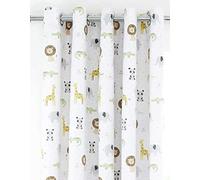 Catherine Lansfield Rideaux occultants à œillets pour Enfants Motif Animaux rugissants Naturel 168 x 183 cm