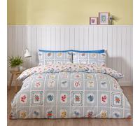 Catherine Lansfield Riviera Parure de lit réversible avec Housse de Couette et taie d'oreiller Bleu