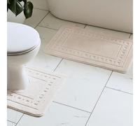 catherine Lansfield Set Tapis de Bain et Tapis Contour WC Armoni, crème