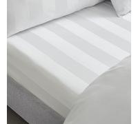 Catherine Lansfield So Soft Satin Stripe Drap-Housse Double Blanc