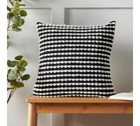 Catherine Lansfield Stab Stitch Coussin Noir 43 x 43 cm