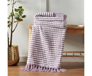 Catherine Lansfield Stab Stitch Couverture Lilas 125 x 150 cm