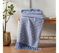 Catherine Lansfield Stab Stitch Couvre-lit Bleu 125 x 150 cm