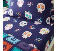 Catherine Lansfield Sugar Skull Fiesta Drap-Housse pour lit Double Violet