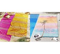 Catherine Lansfield Summer Vibes et Rainbow Rose Ensemble de 3 Serviettes de Plage