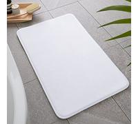 Catherine Lansfield Tapis de Bain antibactérien en Mousse à mémoire de Forme Blanc BR/55661/W/BMAT/WH