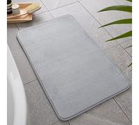 Catherine Lansfield Tapis de Bain antibactérien en Mousse à mémoire de Forme Gris argenté