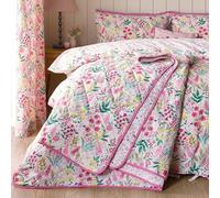 Catherine Lansfield Tilly Couvre-lit réversible Motif Floral Rose 220 x 230 cm