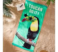 Catherine Lansfield Toucan Do It Serviette de Plage en Coton Vert 76 x 160 cm