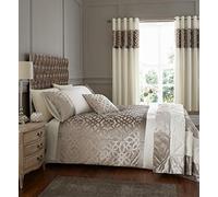 Catherine Lansfield Lattice Cut Velvet Parure pour Couette, Naturel, Double