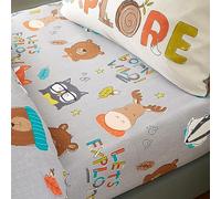 Catherine Lansfield Woodland Adventure Drap-Housse pour lit Double Gris