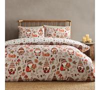 Catherine Lansfield Woodland Gonks So Soft Parure de lit Double réversible avec taies d'oreiller Naturel