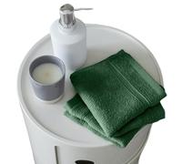 Catherine Lansfield Zero Twist Paire de serviettes pour le visage en coton Vert forêt 30 x 30 cm