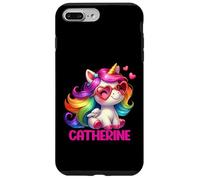 Catherine Nom personnalisé Licorne Colorée Femmes Filles Coque pour iPhone 7 Plus/8 Plus