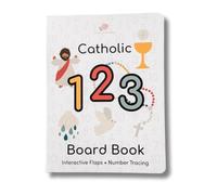 Catholic 123 Livre de comptage catholique interactif pour tout-petits avec rabat et traçage texturé - Apprentissage des chiffres basé sur la foi - Cadeau idéal pour baptême et bébé catholique