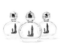 Catholic Gift Shop Ltd Lourdes Holy Eau 3 Bouteilles d'eau en Verre Rond Lourdes et Lourdes Carte de prière