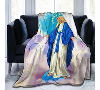 Catholic Gifts Couverture en micro polaire ultra douce Motif médaille Notre Dame de Miraculeuse pour femme 203,2 x 152,4 cm