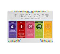 Catholic Liturgical Seasons and Colors Poster - Reference Guide Chart for Religious Education and Home Art(Framed,12x18inch(30x45cm))