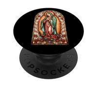 Catholic Saint Lady of Guadalupe Graphic Women Virgin Mary PopSockets PopGrip Adhésif